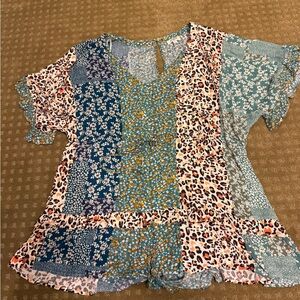 Umgee Multicolor Patchwork Romper